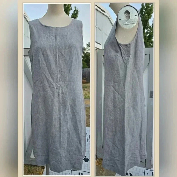 Sigrid Olsen for J. Jill Vintage Lagenlook Linen Blend Tank Shift Dress 8 or M - Picture 2 of 6